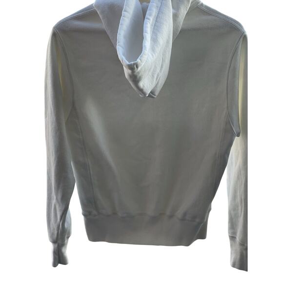 Champion Reverse Weave Men Chenille Patch Applique White‎ Hoodie Sz S - Picture 4 of 5